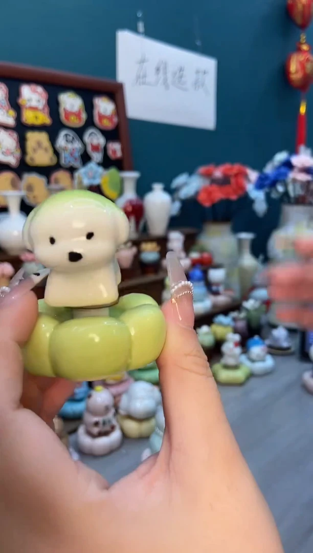 摆件陶菜狗景德镇陶瓷转转摆件1个装