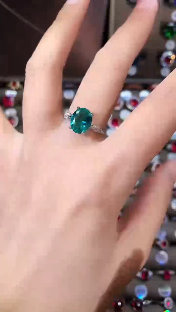 银S925镶嵌戒指碧玺810银色