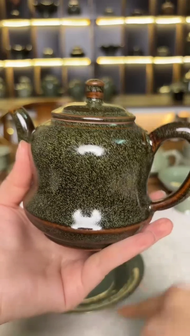 其他耀州窑茶叶末釉葫芦茶壶