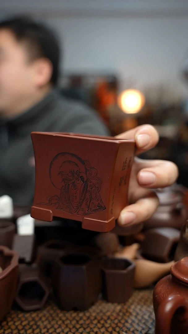 紫砂花盆吉*善長木軒精品紫砂