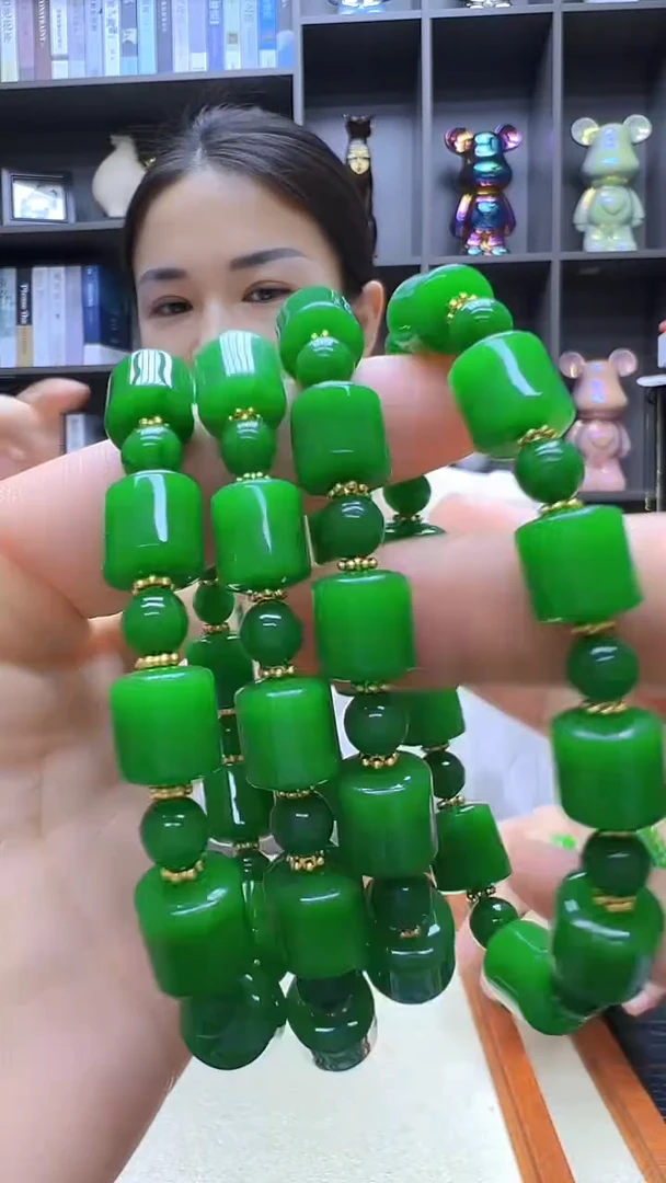 翡翠14K金镶嵌颈饰沉白diy劲饰