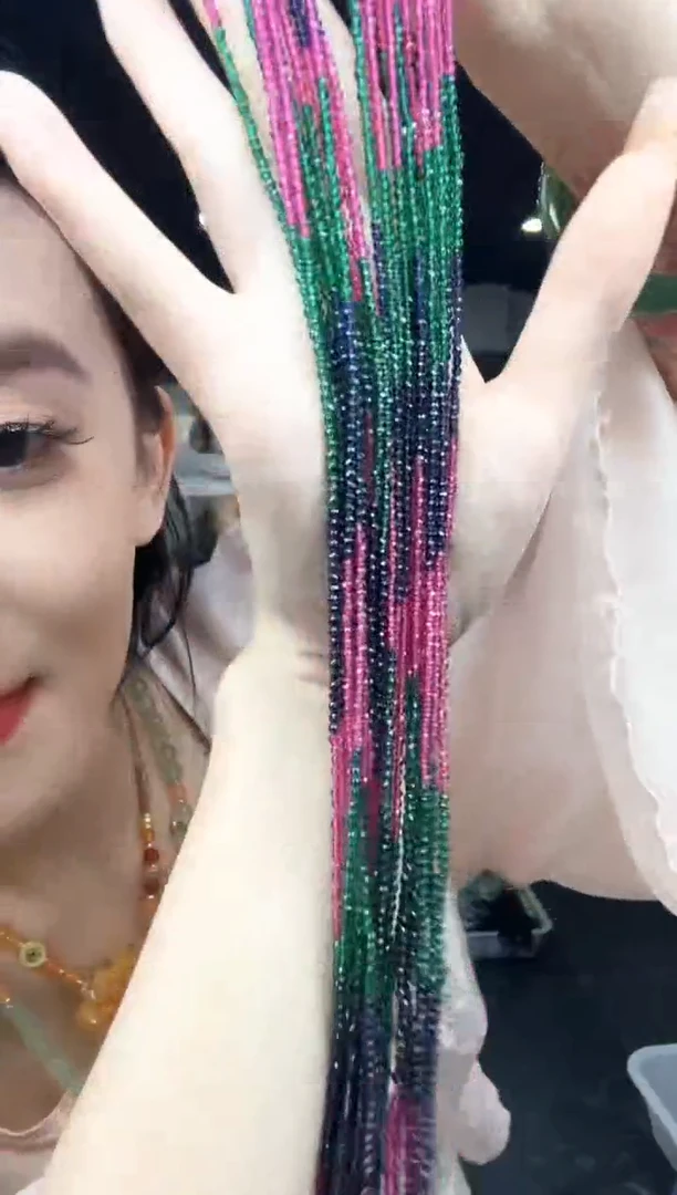 未镶嵌颈饰紫晶长款-时尚精美爆闪石