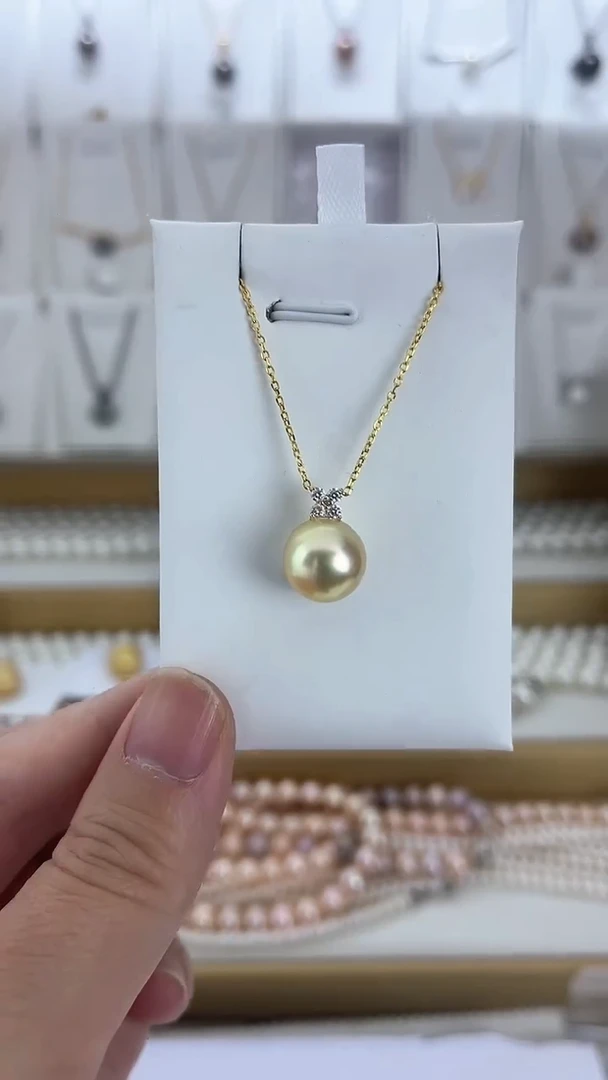 【闪购商品】海水珍珠颈饰未镶嵌天然极光珍珠K扣金珠吊坠