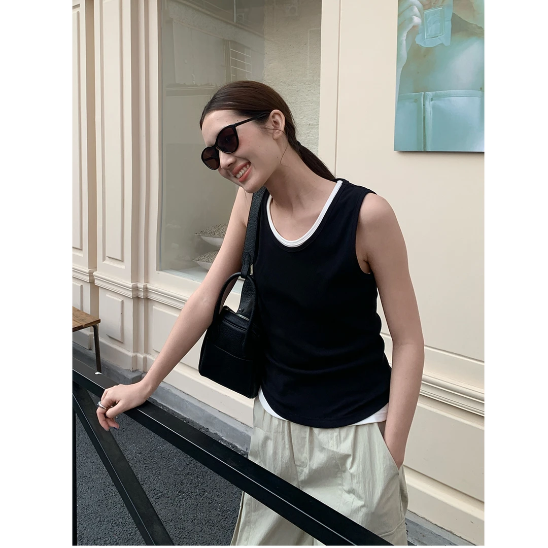 十三行THE MIND-夏季福秒基础款宽肩带吊带背心 #T265
