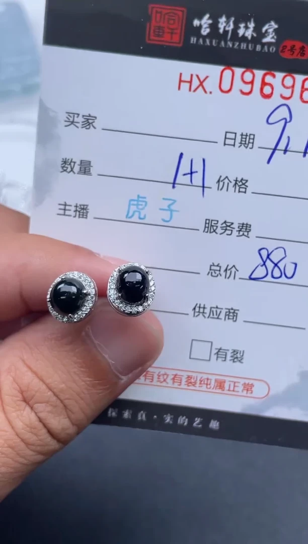 未镶嵌挂件翡翠哈轩  耳饰一对