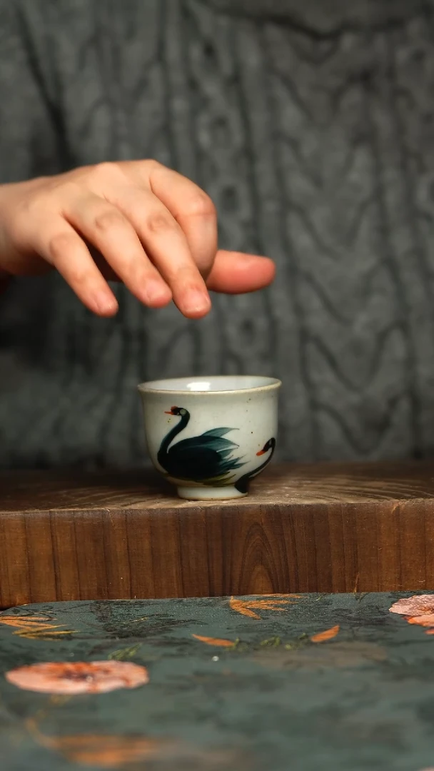 杯釉下彩手工手绘同款陶器