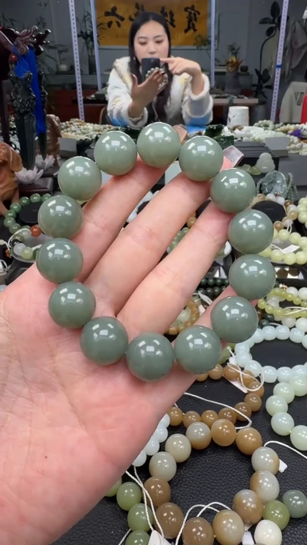 未镶嵌手串和田玉新疆且末蓝卡16