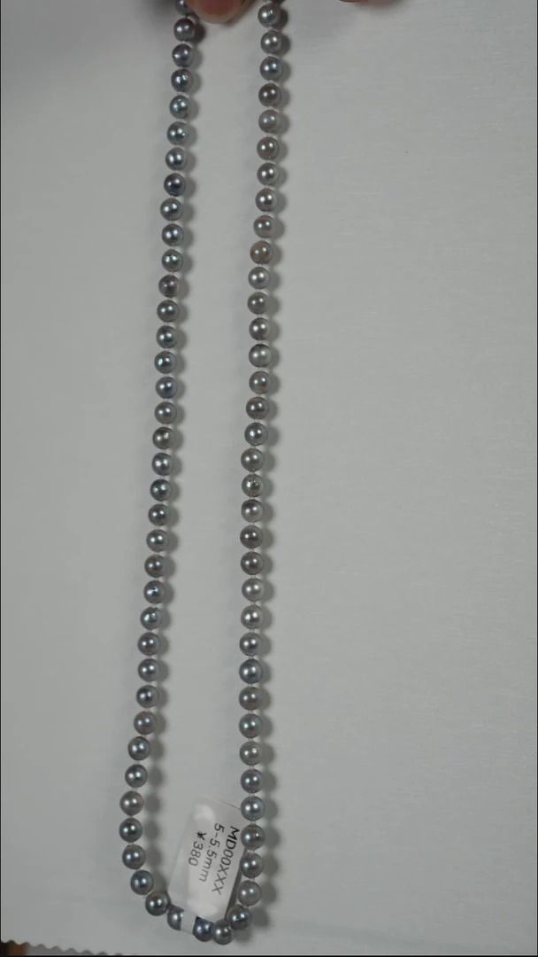 项链银S925镶嵌海水珍珠AK真多麻5-5.5mm