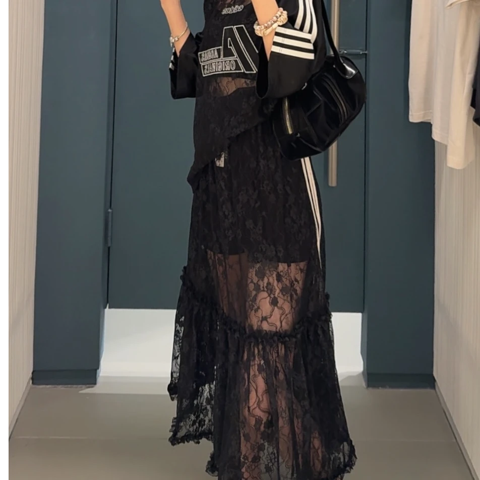 adidas阿迪达斯LACE SKIRT经典运动蕾丝半身裙KD2289