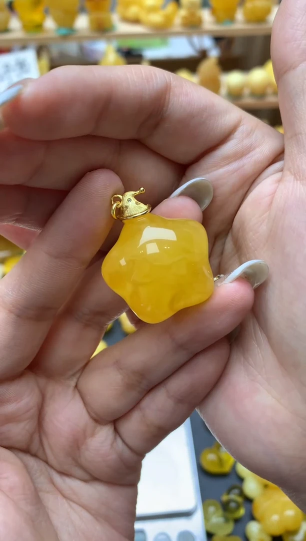 琥珀银S925镶嵌珠宝奇石016琥珀蜜蜡微瑕