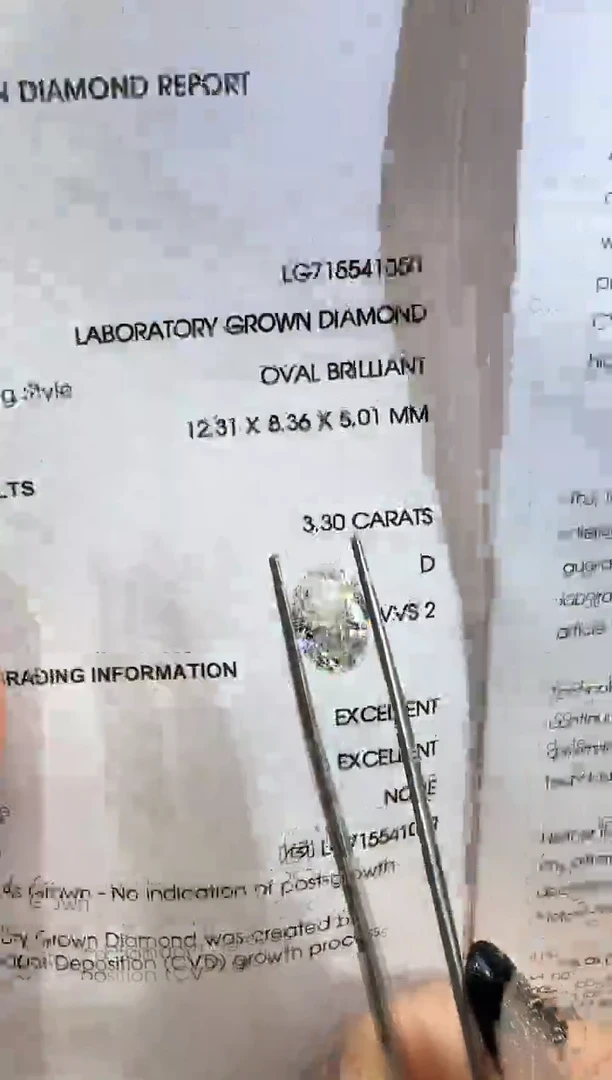 裸石实验室培育钻石3.30ct
