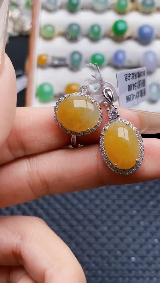 银S925镶嵌戒指翡翠3499