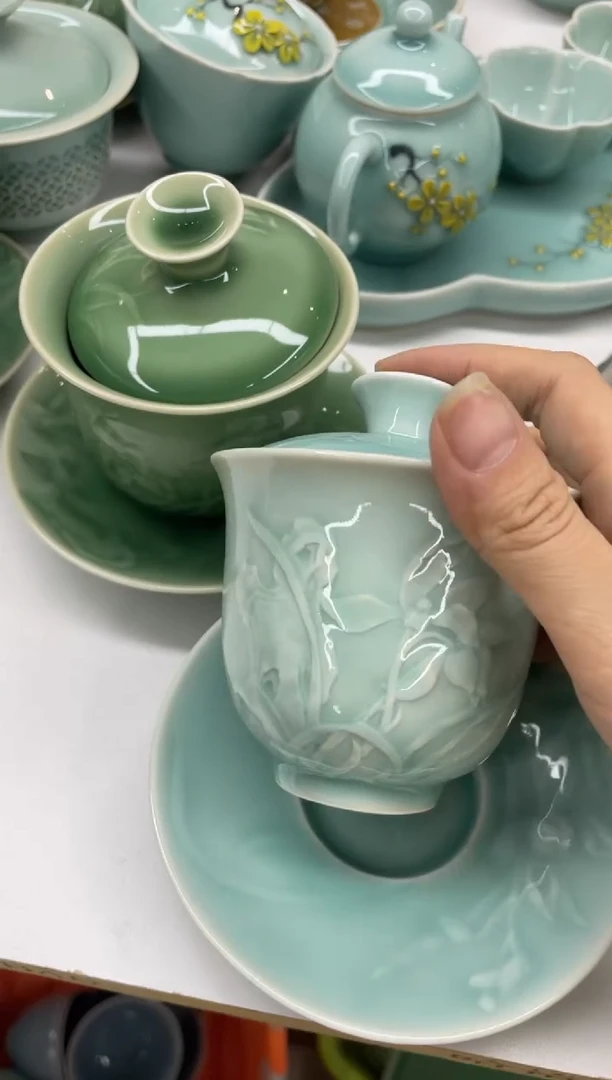 瓷2套盖碗 特价福利 微瑕 慧仙青瓷