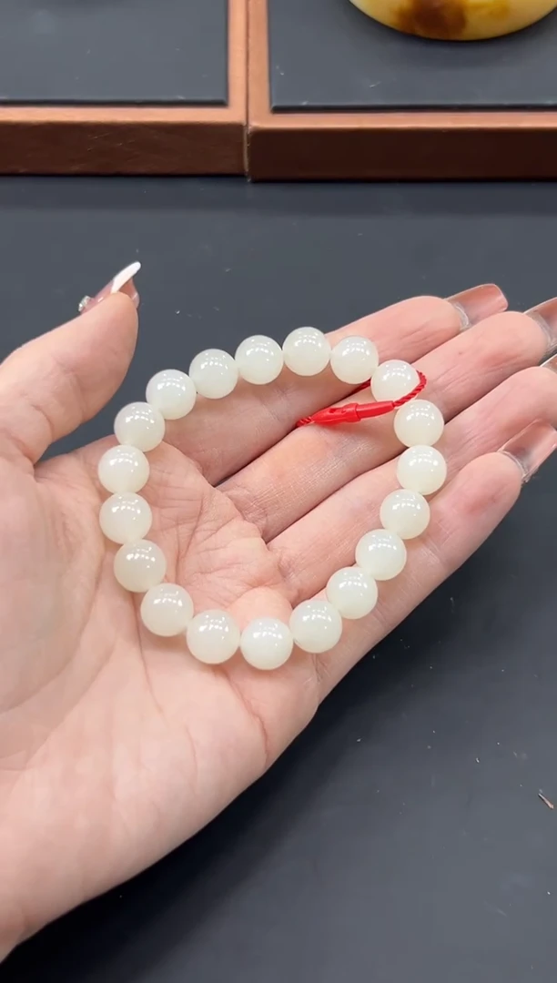 【闪购商品】和田玉手链未镶嵌且末金山微色差卡10手串