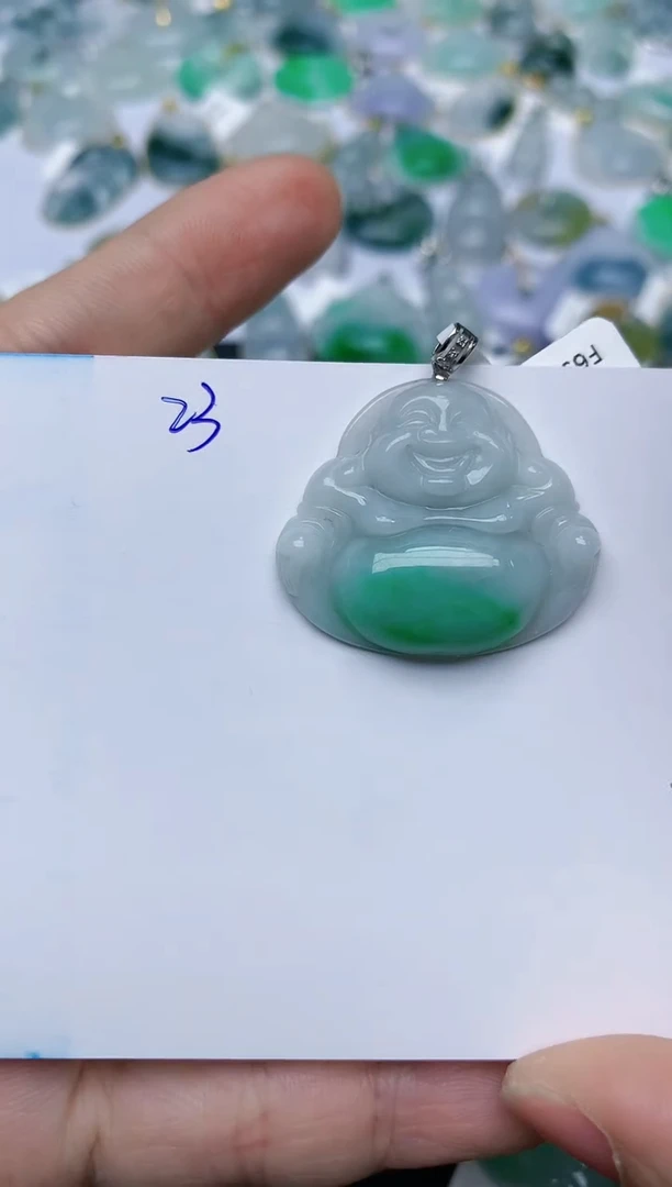 【闪购商品】翡翠颈饰18K金镶嵌天然翡翠A货    23