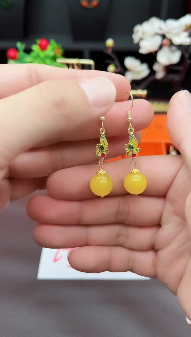 玛瑙/玉髓耳饰银S925镶嵌318000