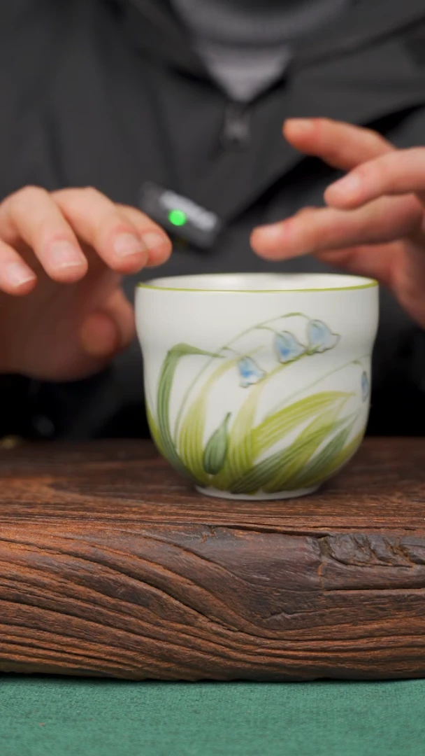 【闪购商品】瓷片98寻一缕瓷香杯釉下手工手绘瓷器
