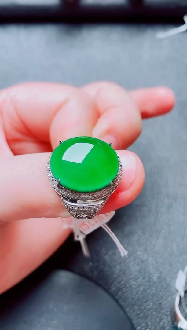 银S925镶嵌戒指翡翠11111