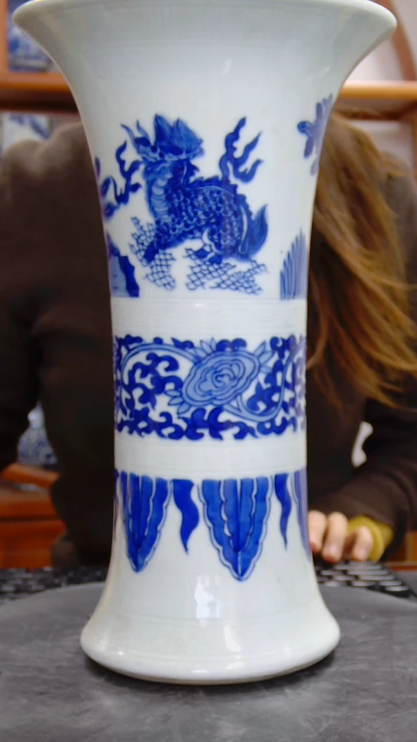 瓶青花凤穿花花觚#1457#