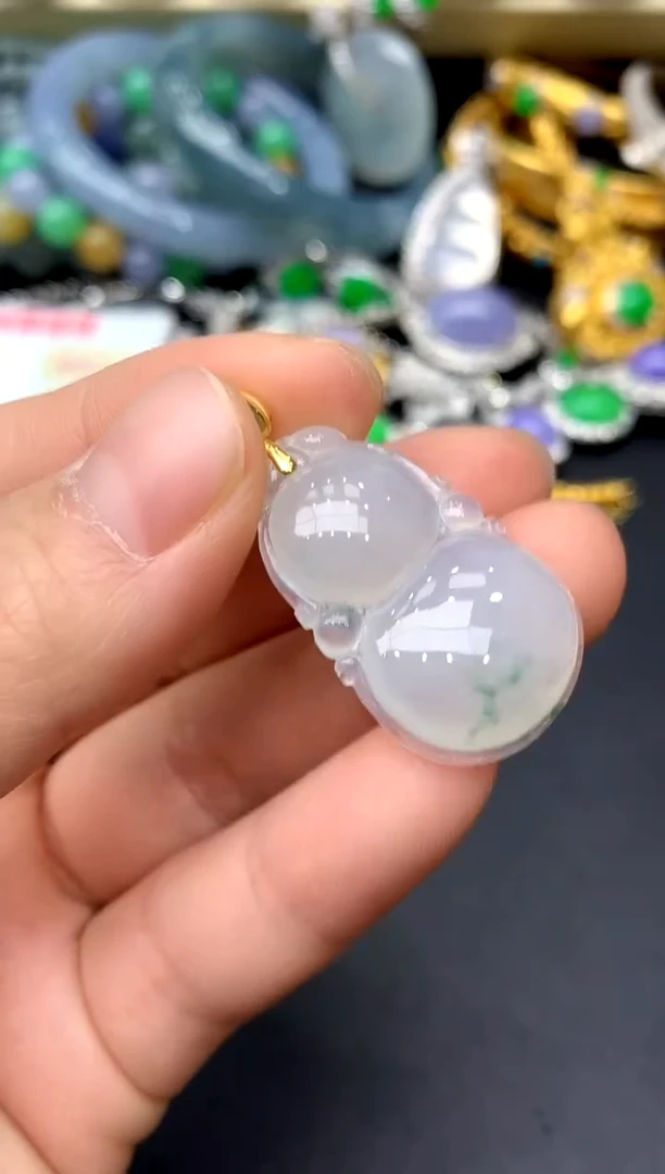 颈饰18K金镶嵌翡翠184-中国好珍宝