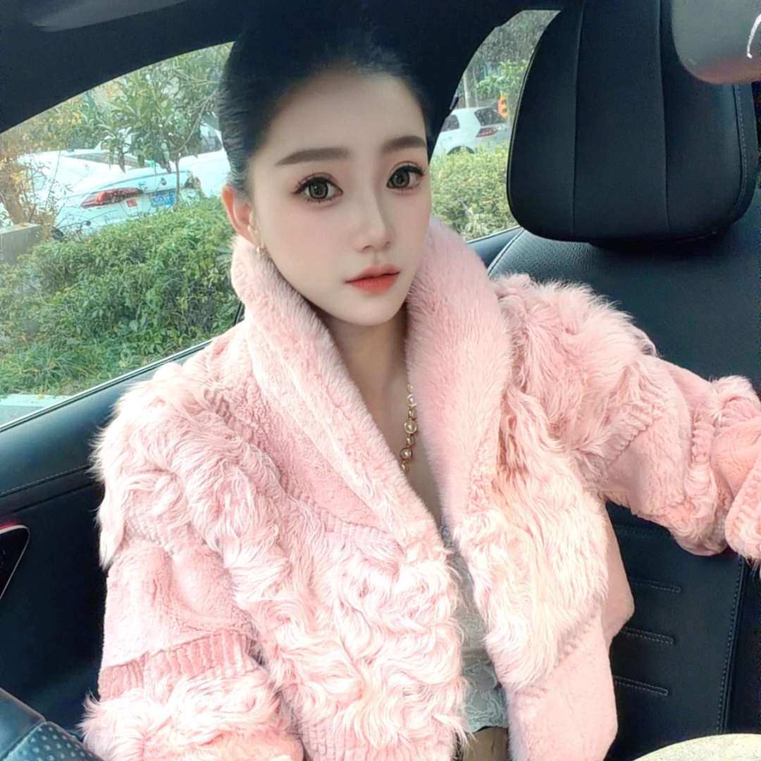 薇薇安原创【精致女人】 水貂小湖羊秋冬皮草 v03325hdd 瑶瑶 备