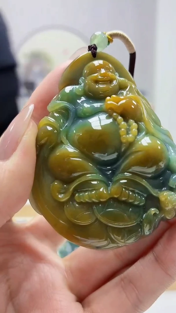 未镶嵌定制翡翠5060MM-毛货挂件136