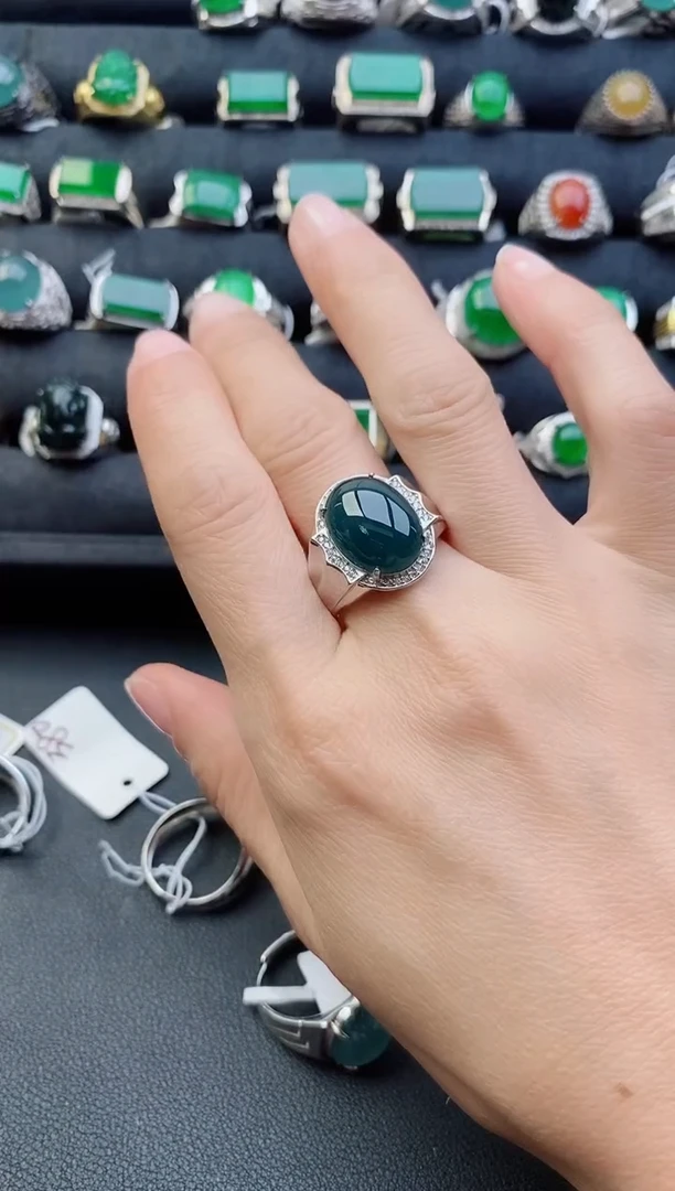 【闪购商品】翡翠戒指银S925镶嵌11111111