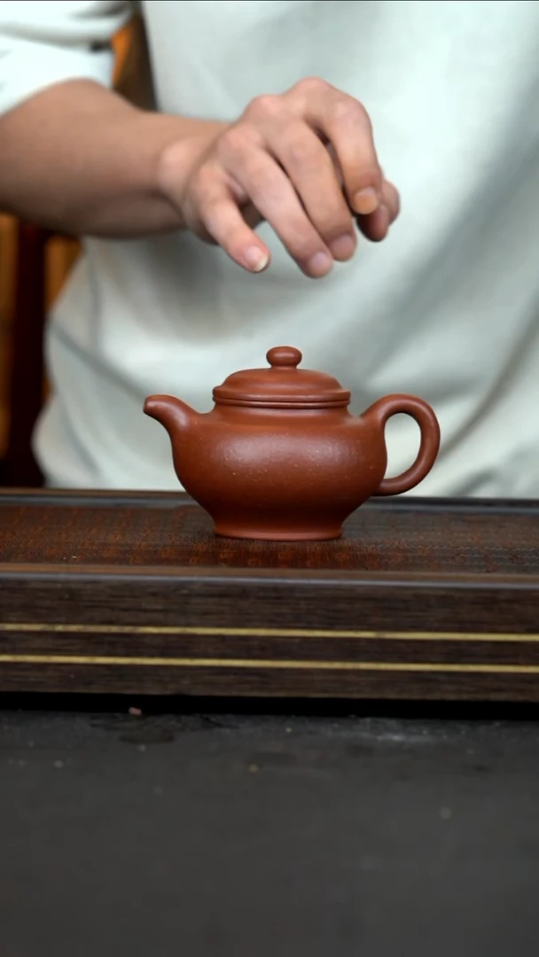 茶壶紫砂 掇只 红降坡 全手工 180cc