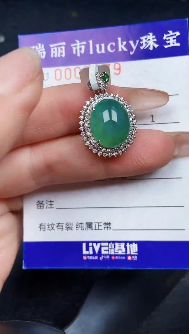 翡翠银S925镶嵌颈饰5879