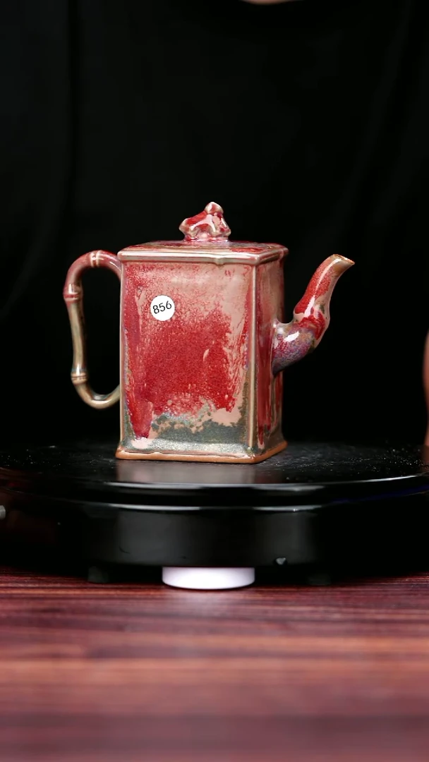 壶856#李朝斐一级品原矿钧瓷四方竹节