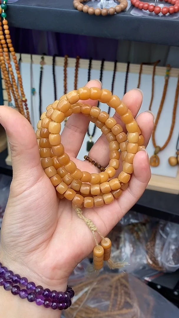 菩提根/象牙果手串风化直切108颗