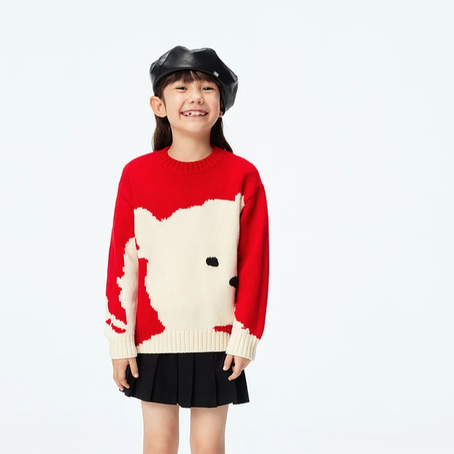 littlemoco童装24秋冬新款儿童圆领长袖套头毛衣毛衫#KBD3SWTT12