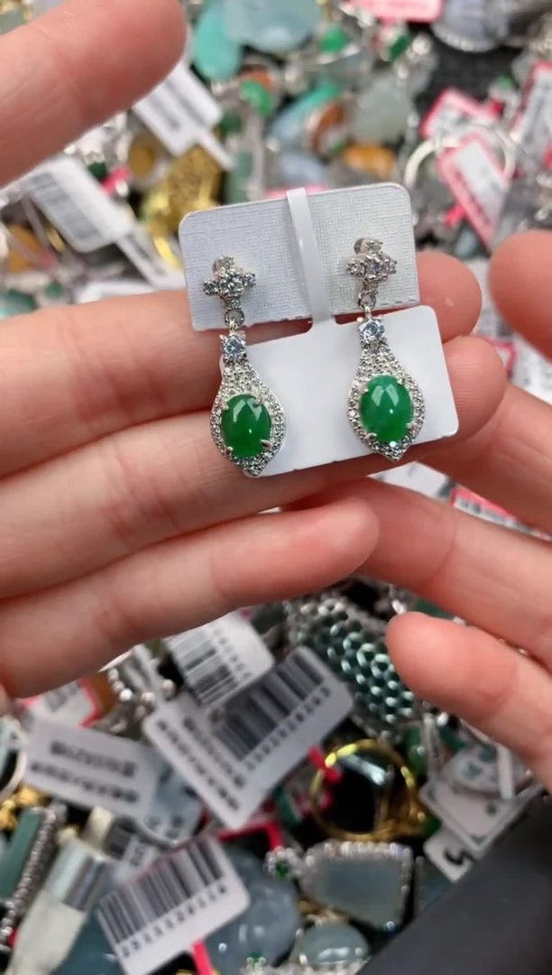 银S925镶嵌戒指翡翠888---5