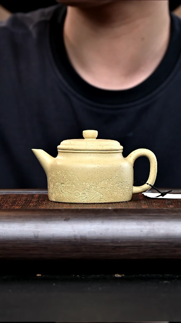 茶壶紫砂AA16987 德钟刻绘 本绿