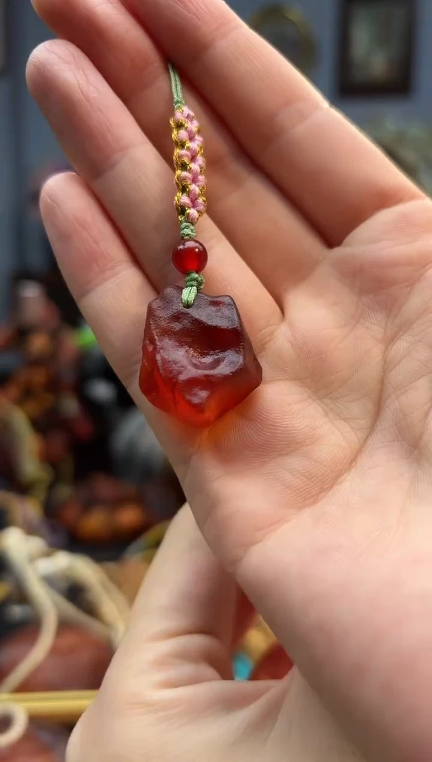 琥珀颈饰未镶嵌手机挂