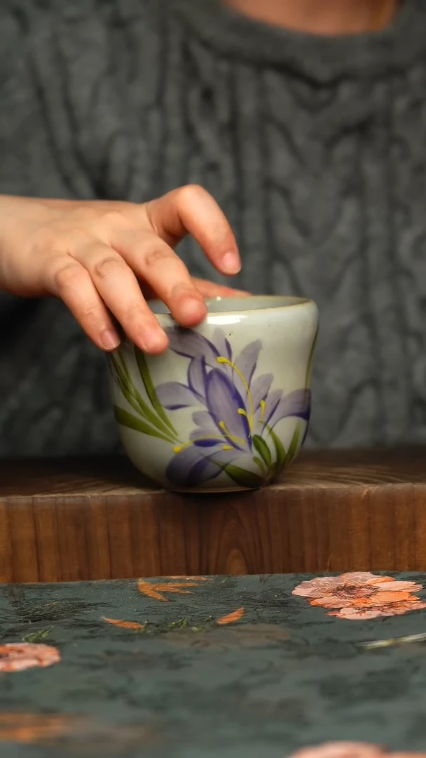 杯釉下彩手工手绘同款陶器