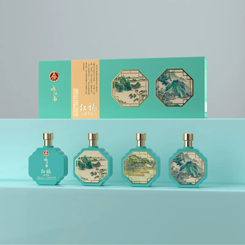 红福咏江南 宜宾5粮液岷江西路150号文创礼盒装250ml*4瓶52度