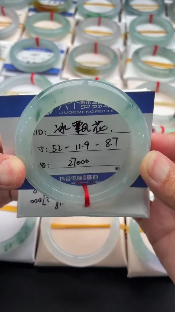 未镶嵌手镯翡翠冰飘花 48小时鉴赏期