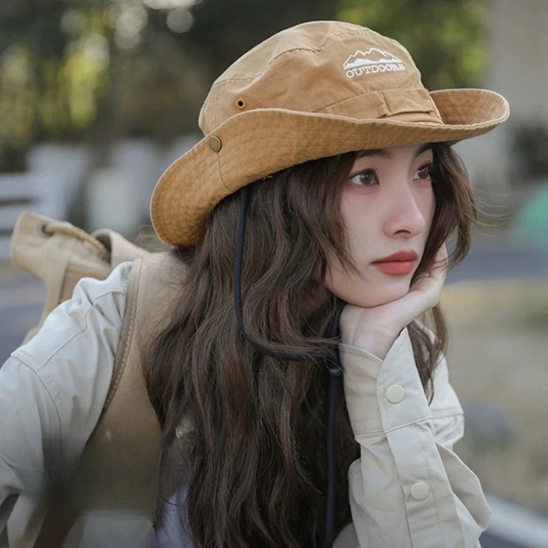 登山帽小头围帽子女户外露营爬山徒步小号西部牛仔帽防晒遮阳韩版