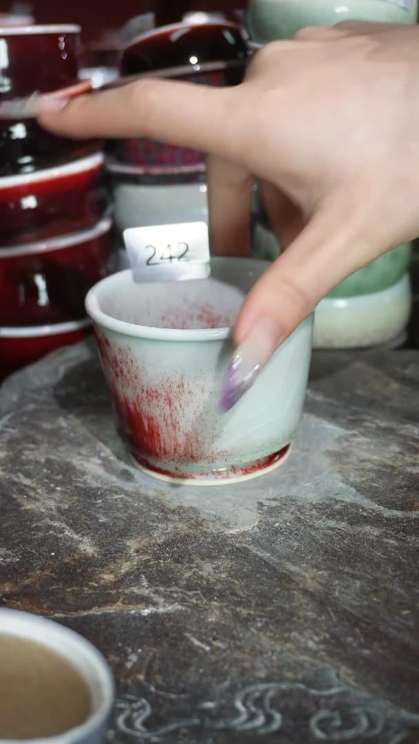 摆件陶精品窑变钧瓷茶器