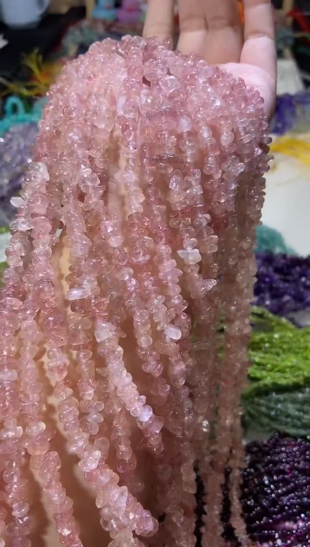 水晶珠宝半成品未镶嵌草莓晶