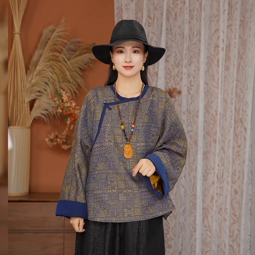 【金生水 · 古法苗绣 · 油龟缎】柞蚕丝+手工绣 新中式外套上衣D089