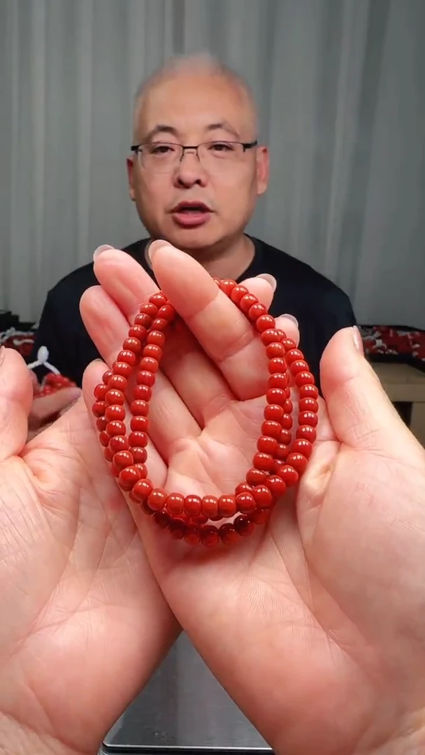 南红玛瑙多样性发一件未镶嵌6mm瓦西老型多圈