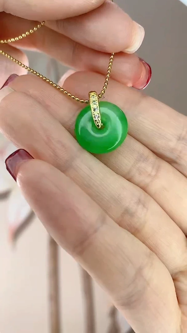 【闪购商品】翡翠吊坠(赠链)未镶嵌小扣子X3