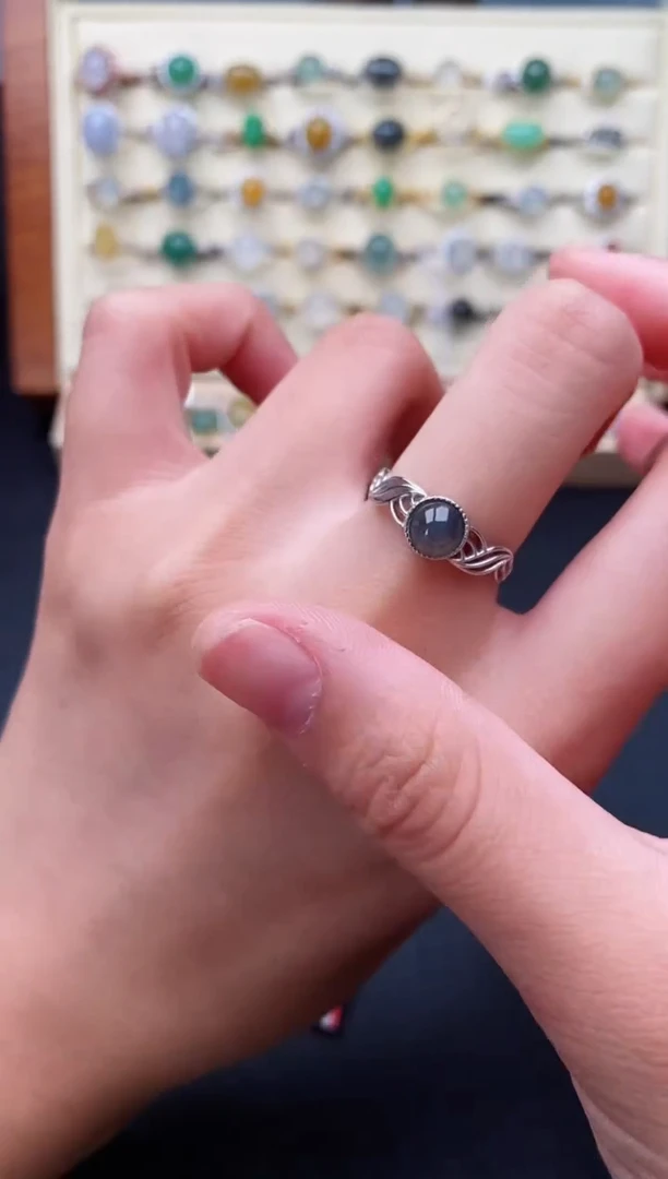 翡翠戒指银S925镶嵌11111111    1-