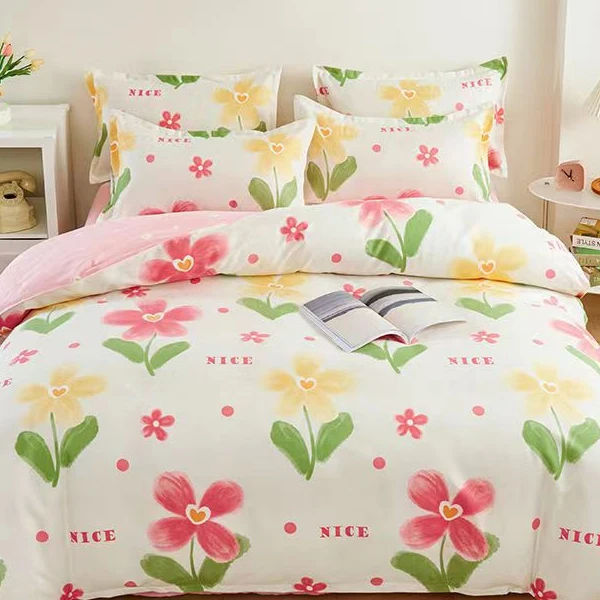 卡通四件套纯棉斜纹棉情侣套装印花简约小碎花微瑕疵介意勿拍