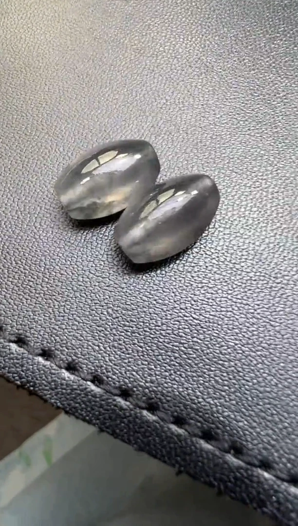 未镶嵌定制翡翠13.4*9.0*6珠子一对