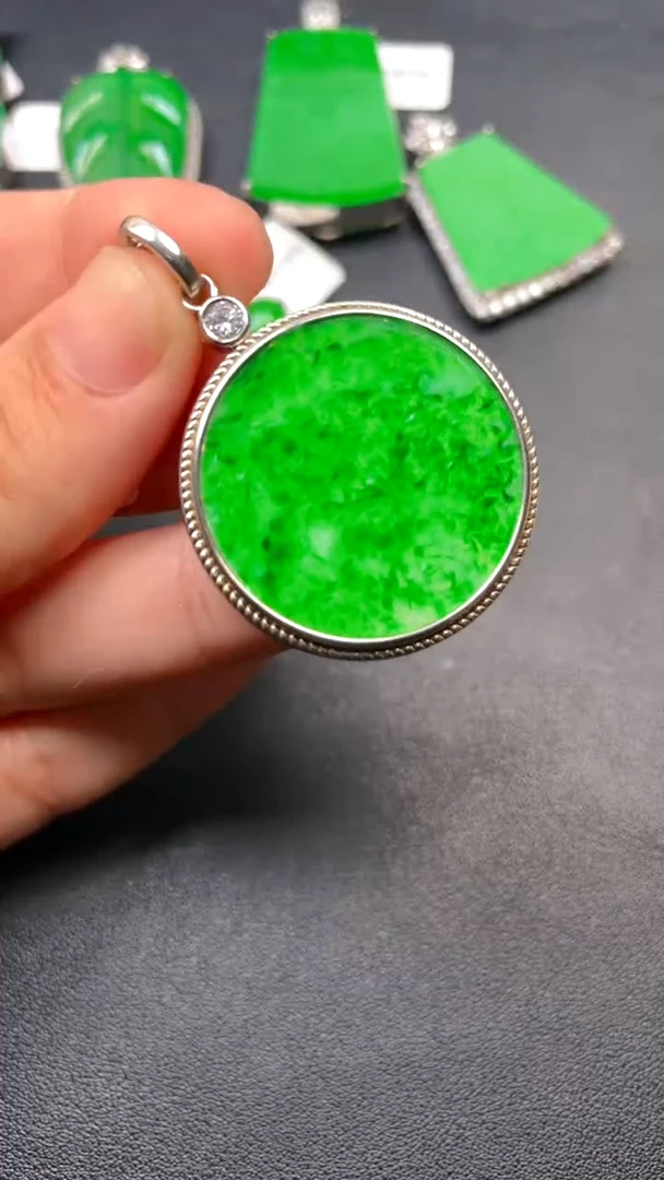 吊坠(不含链)银S925镶嵌翡翠【****语dz
