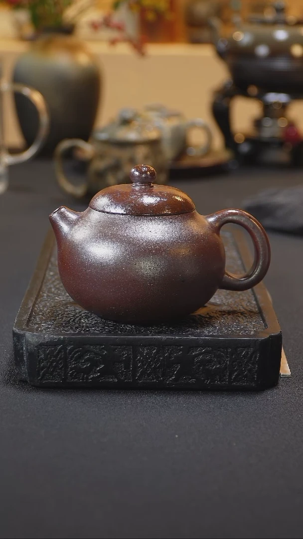 茶壶紫砂纯自然紫砂柴烧