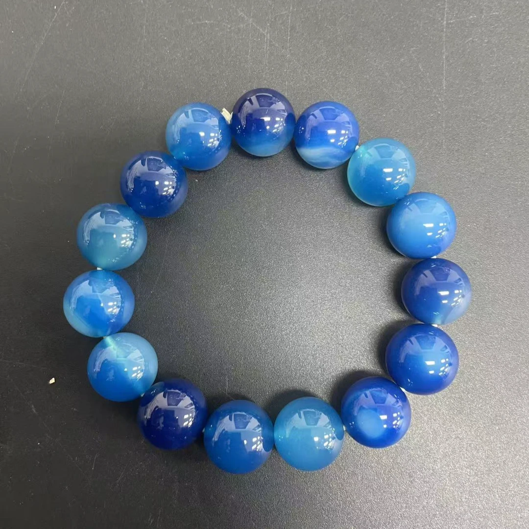 【三弟推荐】冰川蓝纹圆珠手链（多样性发一）10709